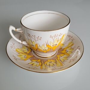1940s Vintage Roslyn China Alba Teacup and Saucer Set
